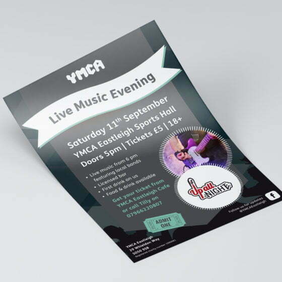 YMCA Live Music Evening leaflet