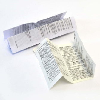 pharmaceutical folded leaflets